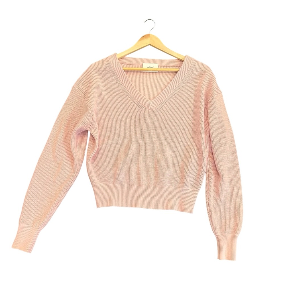 Wilfred Soft Pink V-Neck Sweater